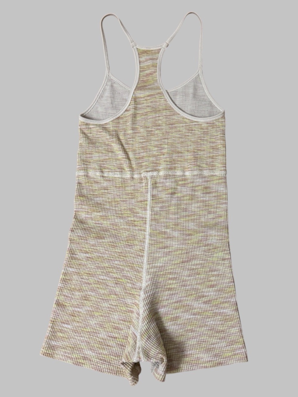 Aerie Offline Off-Duty Pointelle Racerback Ribbed Romper - Picture 3 of 7